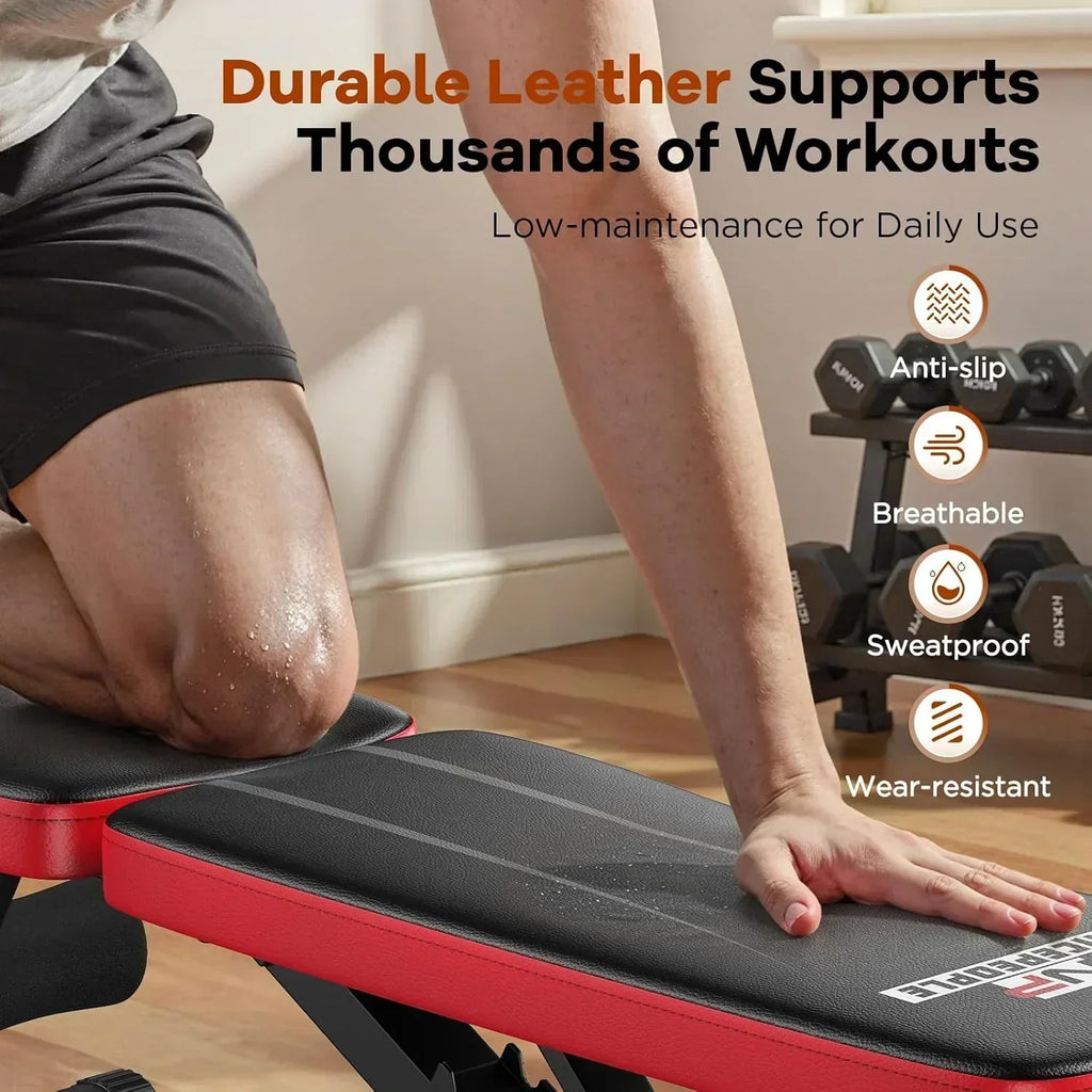 Basic Weight Bench for Home Gym Foldable Workout Bench with 8 Backrest Capacity Adjustable Bench wourant