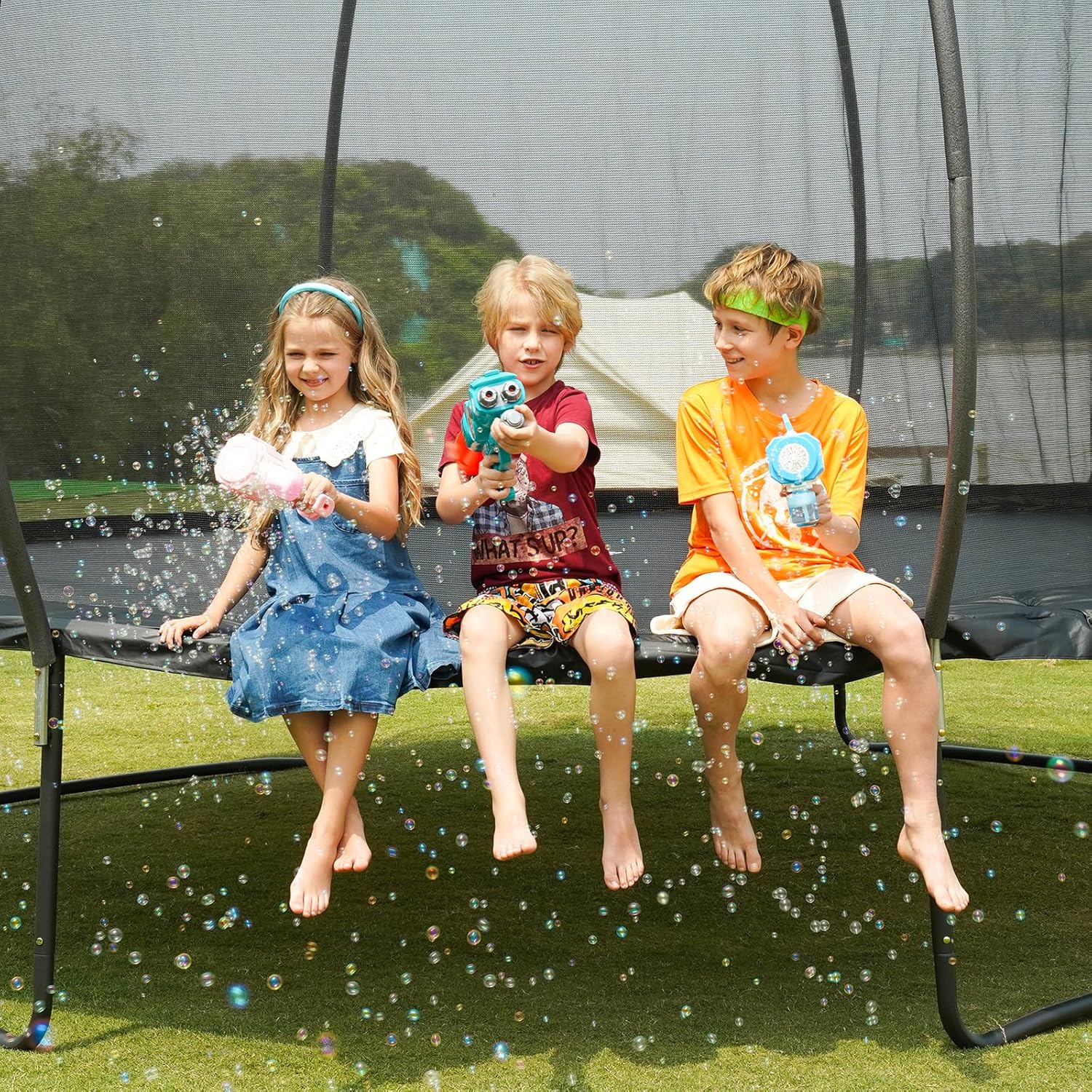 Gigu 10FT 12FT 14FT Recreational Trampolines with Enclosure Net and Ladder Anti-Rust Coating wourant
