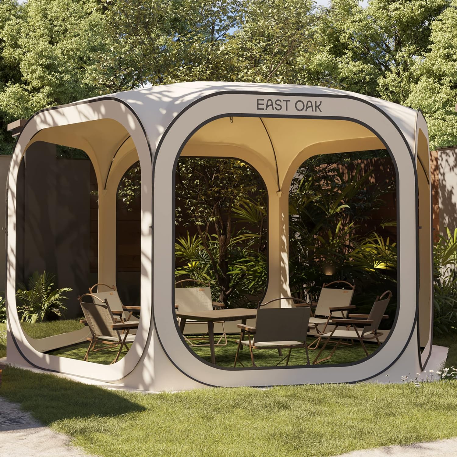 EAST OAK Screen House Tent Pop-Up Portable Screen Room Canopy Instant Screen Tent 10 x 10 FT wourant
