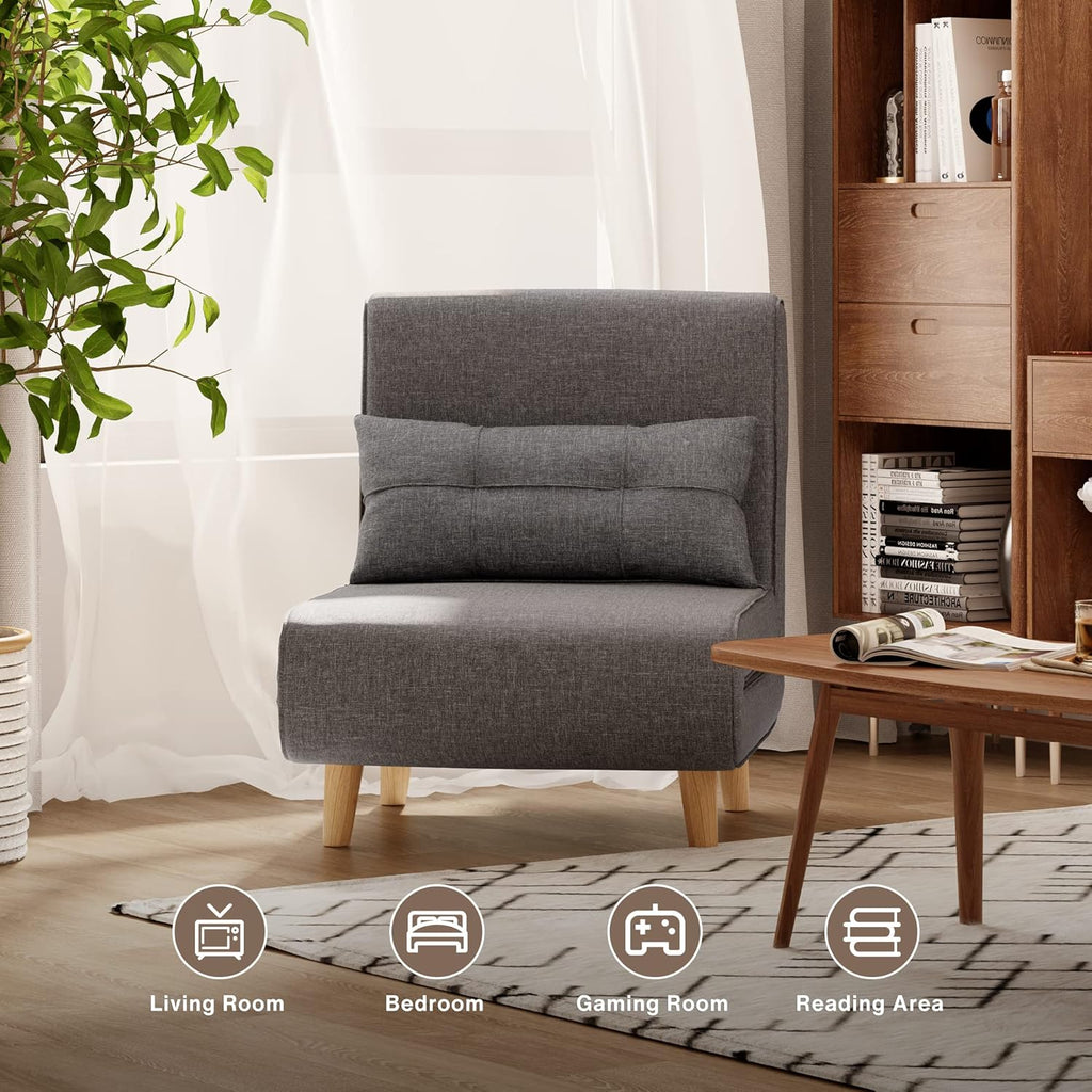 3-in-1 sleeper chair bed convertible chair bed futon sofa with adjustable backrest wourant