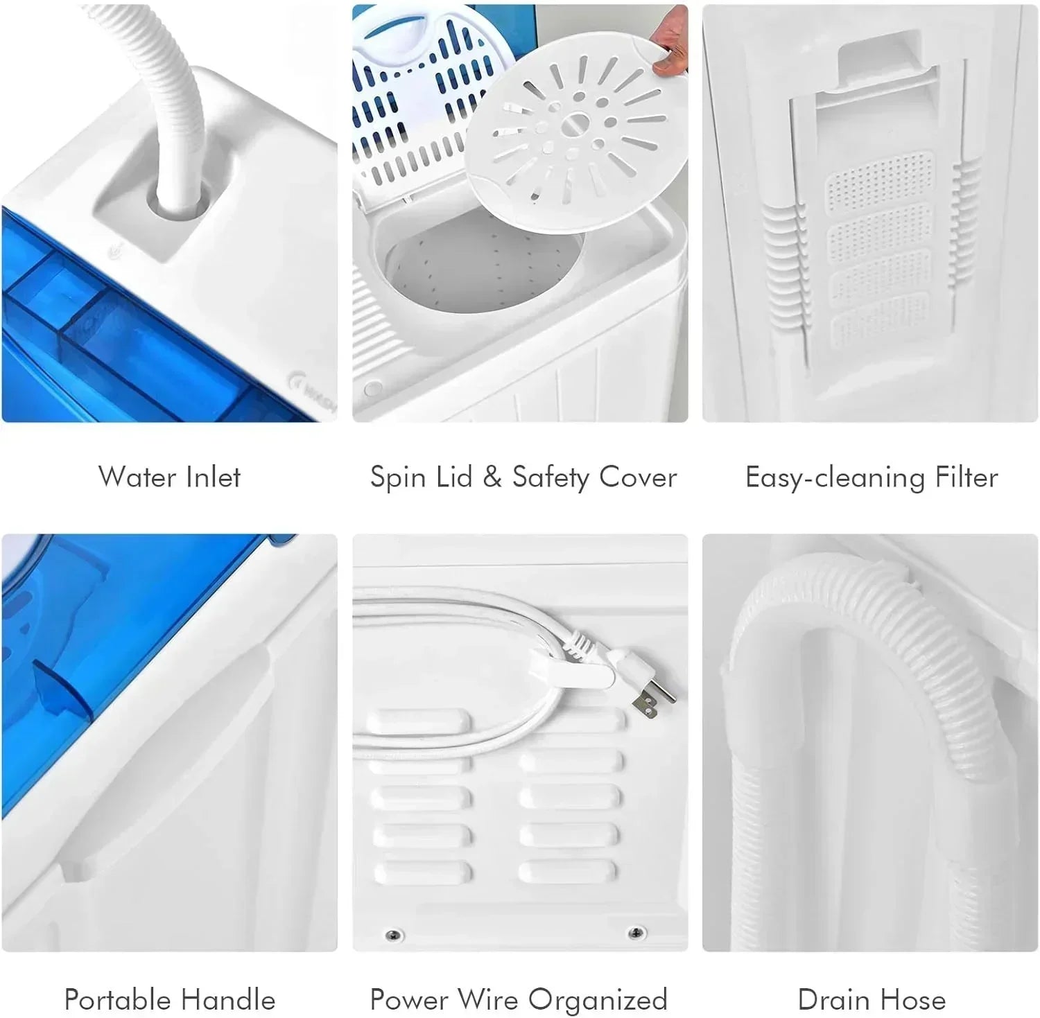 COSTWAY Double Tub 26 lb Capacity Laundry 18 lb 8 lb Spin Combo Drain Pump Washing Machine wourant