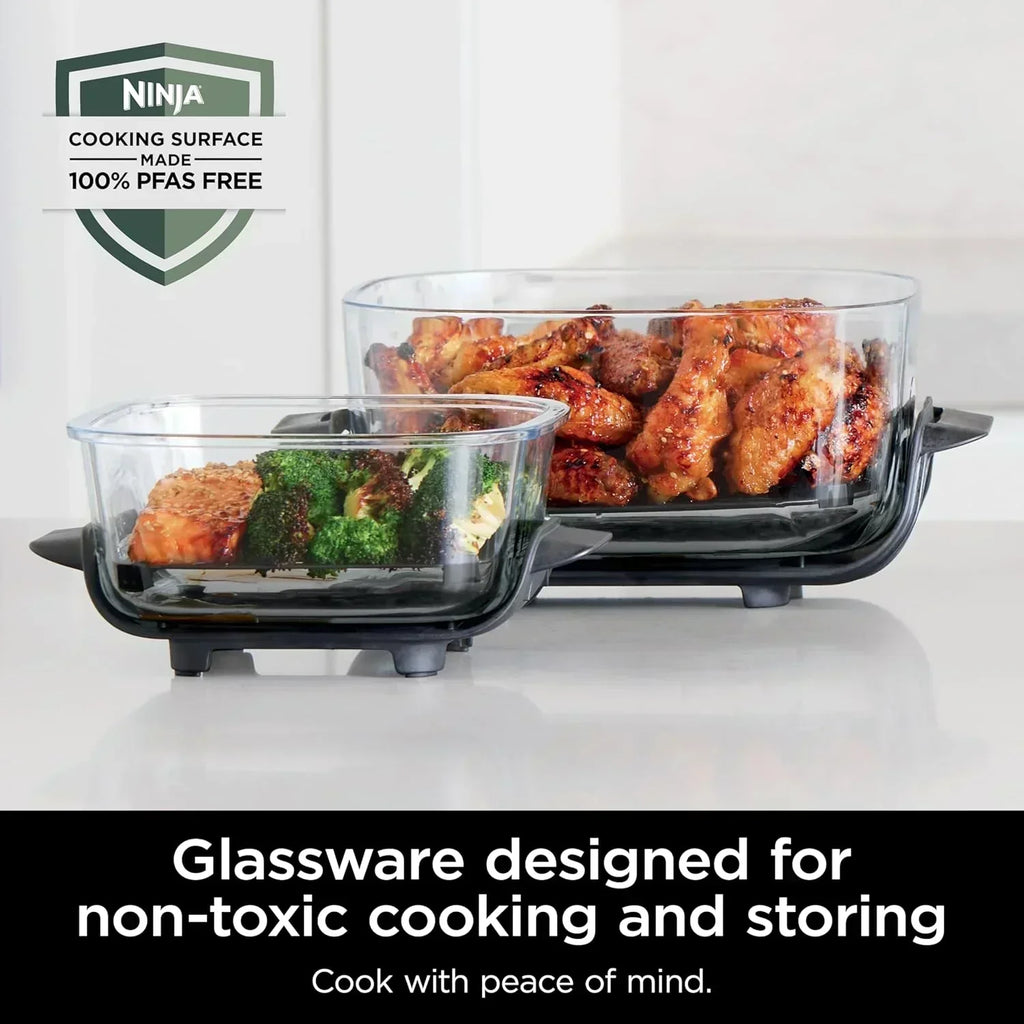 Ninja Crispi 4 in 1 Portable Glass Air Fryer Cooking System 4QT 6 Cup TempWare Glass Containers wourant