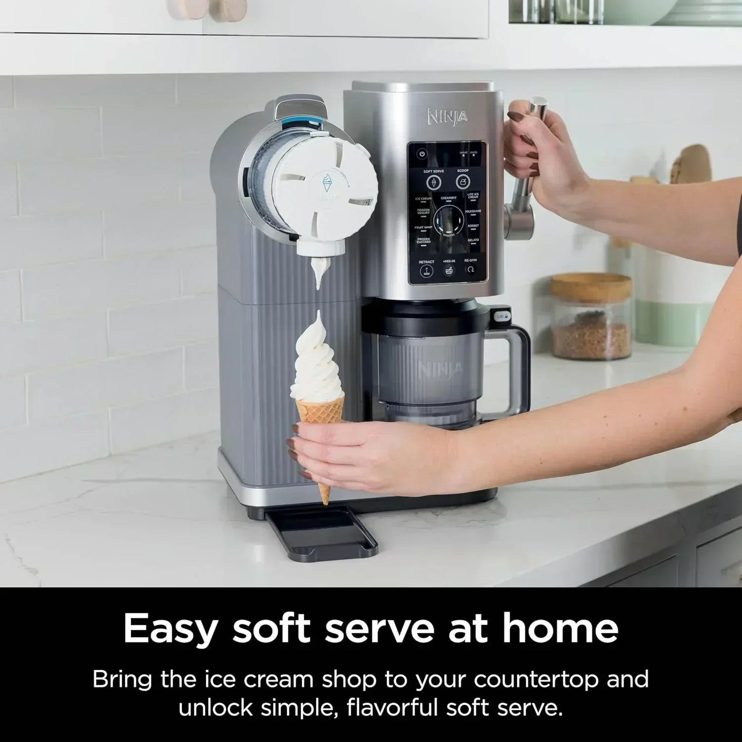 Ninja Swirl by CREAMi Ice Cream and Soft Serve Maker Frozen Yogurt Low Calories Program wourant