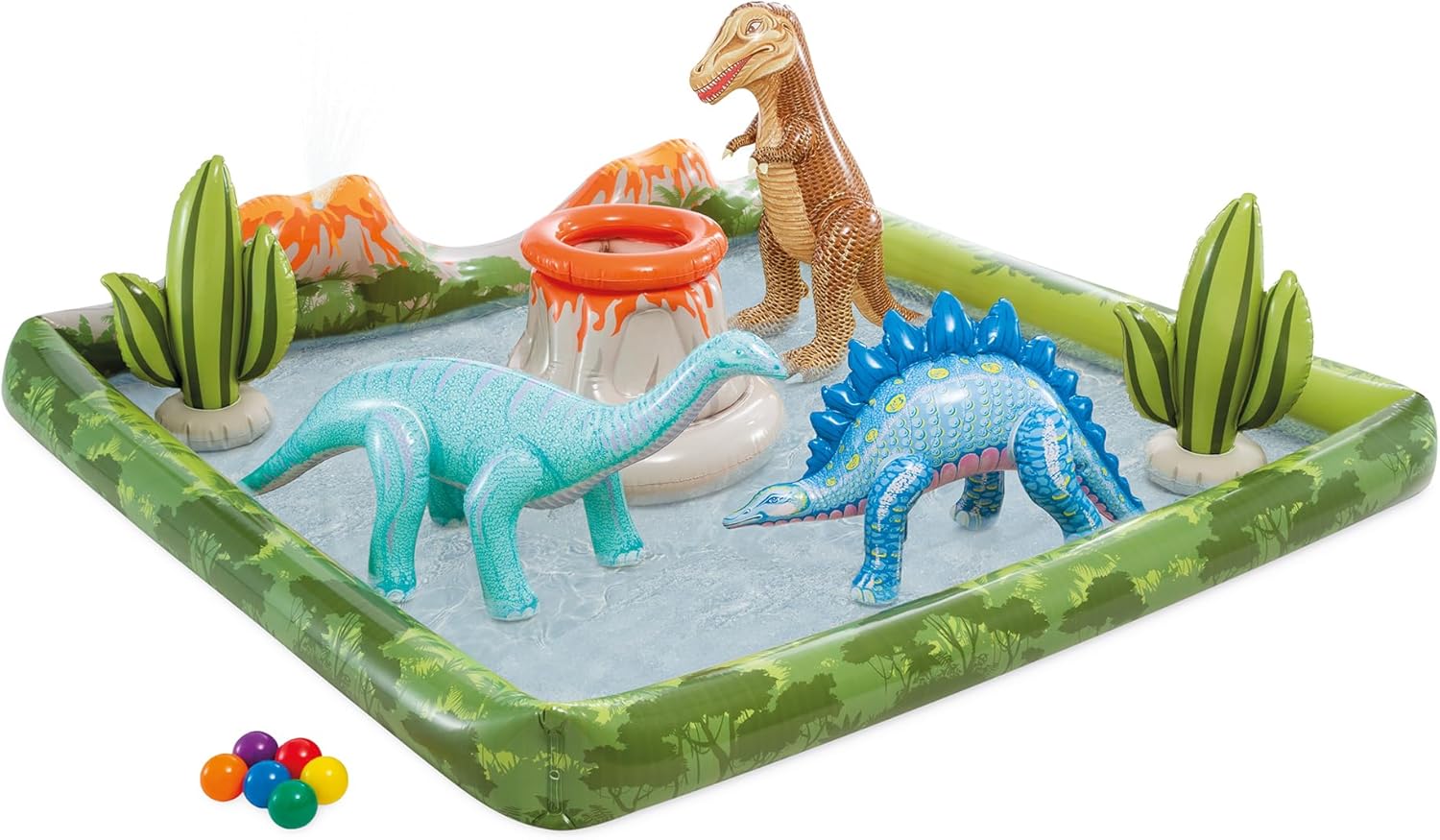Intex 96" x 78" x 28" Inflatable Jungle Adventure Play Center Spray Kiddie Pool Water Slide wourant