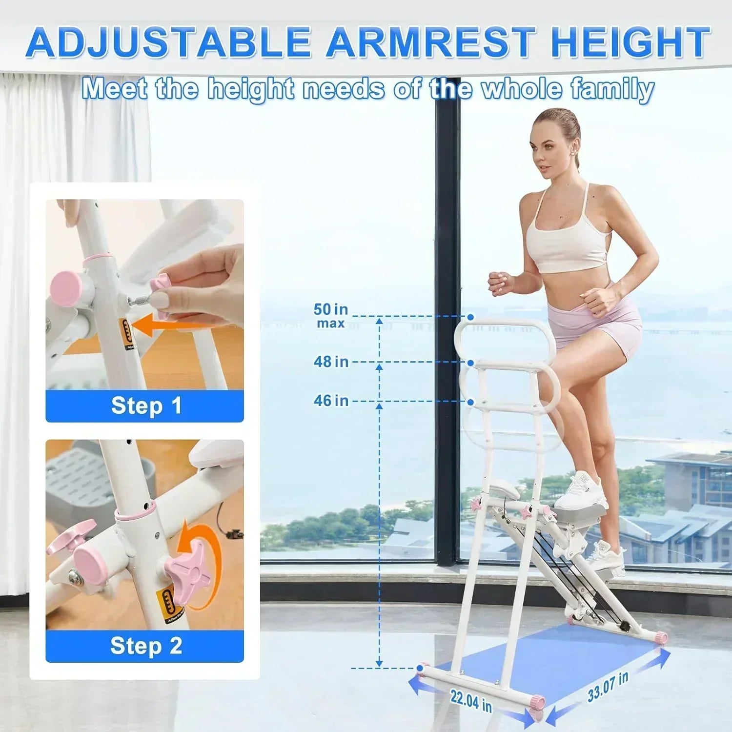 Stair Stepper for Home Gym Folding Vertical Climber Cardio Exercise Machine Stair Climber wourant