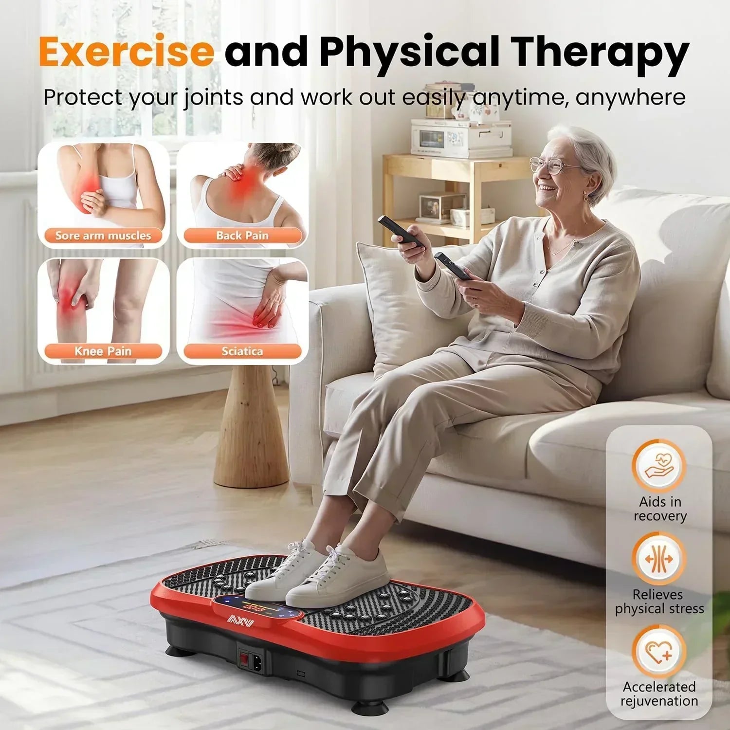 AXV Vibration Plate Fitness Platform Trainer Suitable for men and women to lose weight wourant