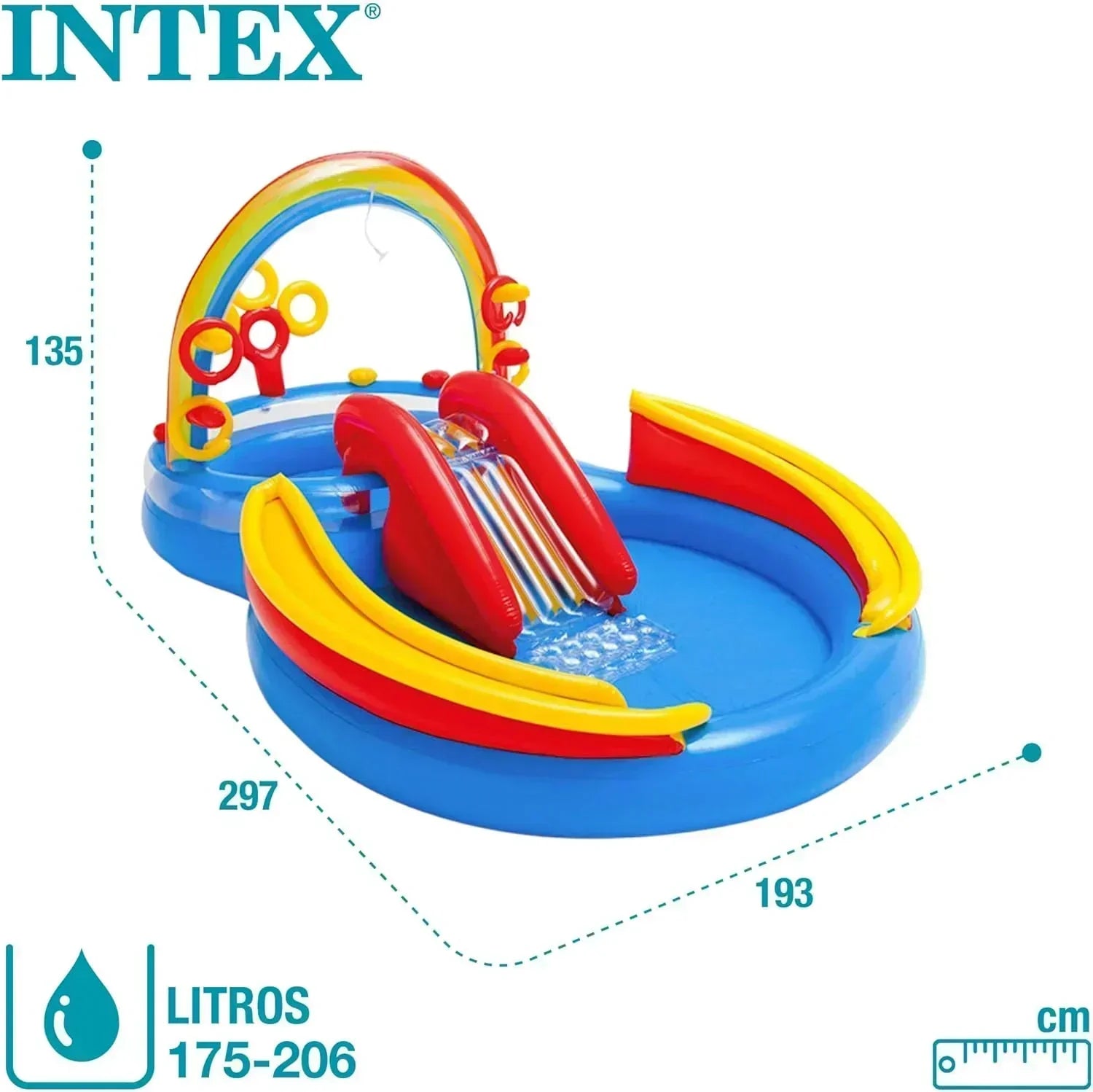 Intex 96" x 78" x 28" Inflatable Jungle Adventure Play Center Spray Kiddie Pool Water Slide wourant
