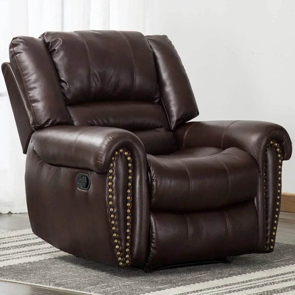 Leather recliner classic traditional manual recliner single sofa for living room wourant