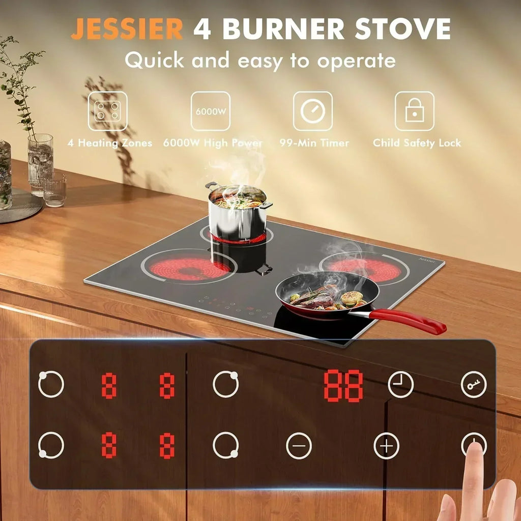 Electric Cooktop 30 Inch - 5 Burners Built-in Ceramic Cooktop 30" Electric Stove Top wourant