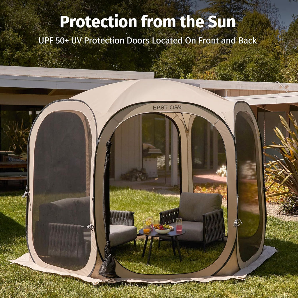 EAST OAK Screen House Tent Pop-Up Portable Screen Room Canopy Instant Screen Tent 10 x 10 FT wourant