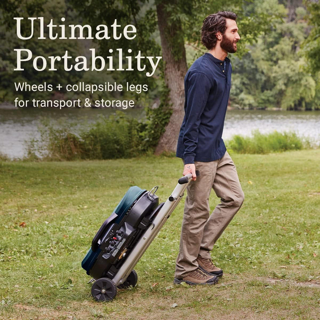 RoadTrip 285 Portable Stand-Up Propane Grill with 3 Adjustable Burners Instastart Ignition 20,000 BTUs wourant