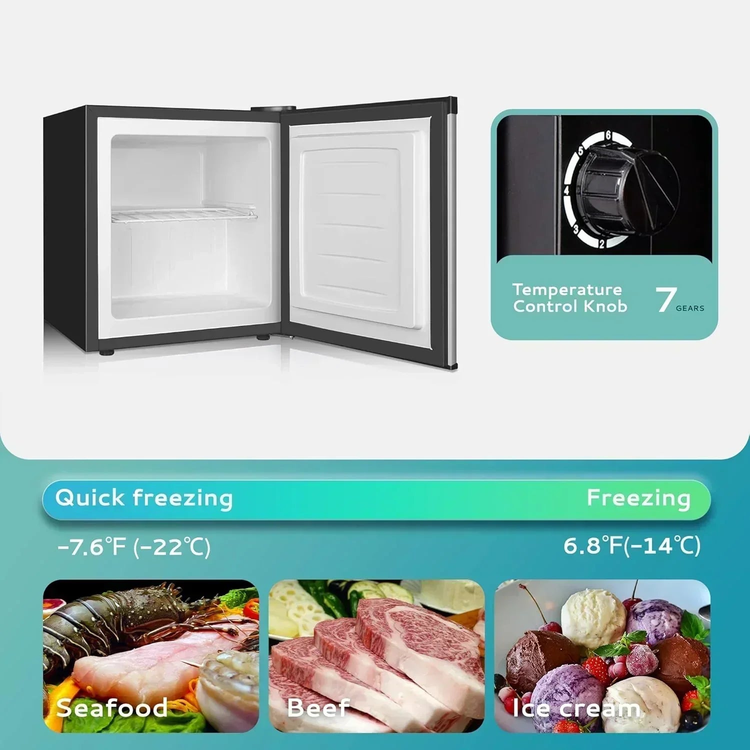 Upright freezer 3.0Cubic Feet Single Door Compact Mini Freezer with Reversible Door Small freezer wourant