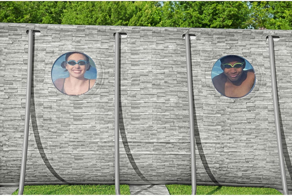 Power Steel Swim Vista Series II 14' x 8' 2" x 39.5" Above Ground Outdoor Swimming Pool Set wourant