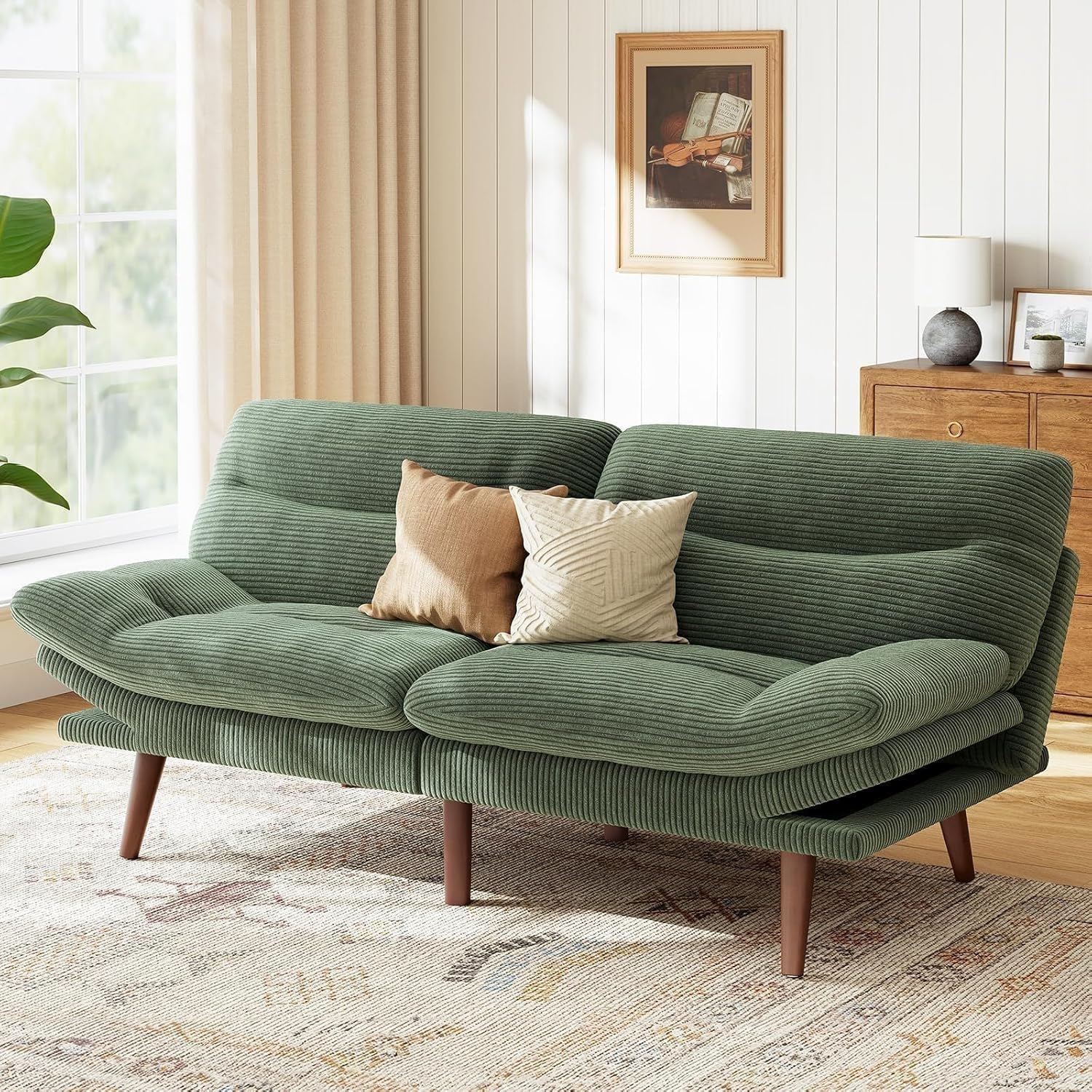 Futon Sofa Bed Futon Sofa Adjustable Back Armrests Converts to Small Sleeper Sofa Bed wourant