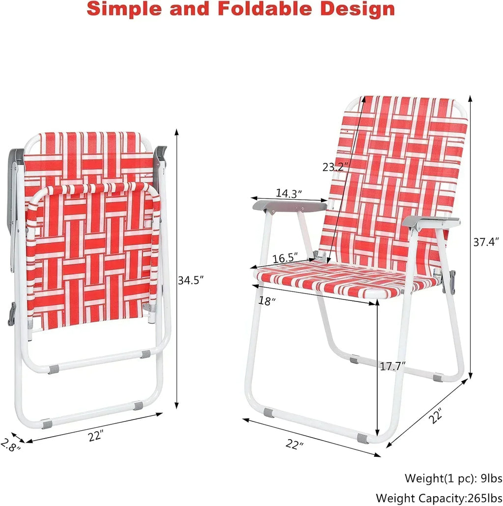 VINGLI Patio Lawn Webbed Folding Chairs Set of 2 Outdoor Beach Portable Lawn Chair wourant