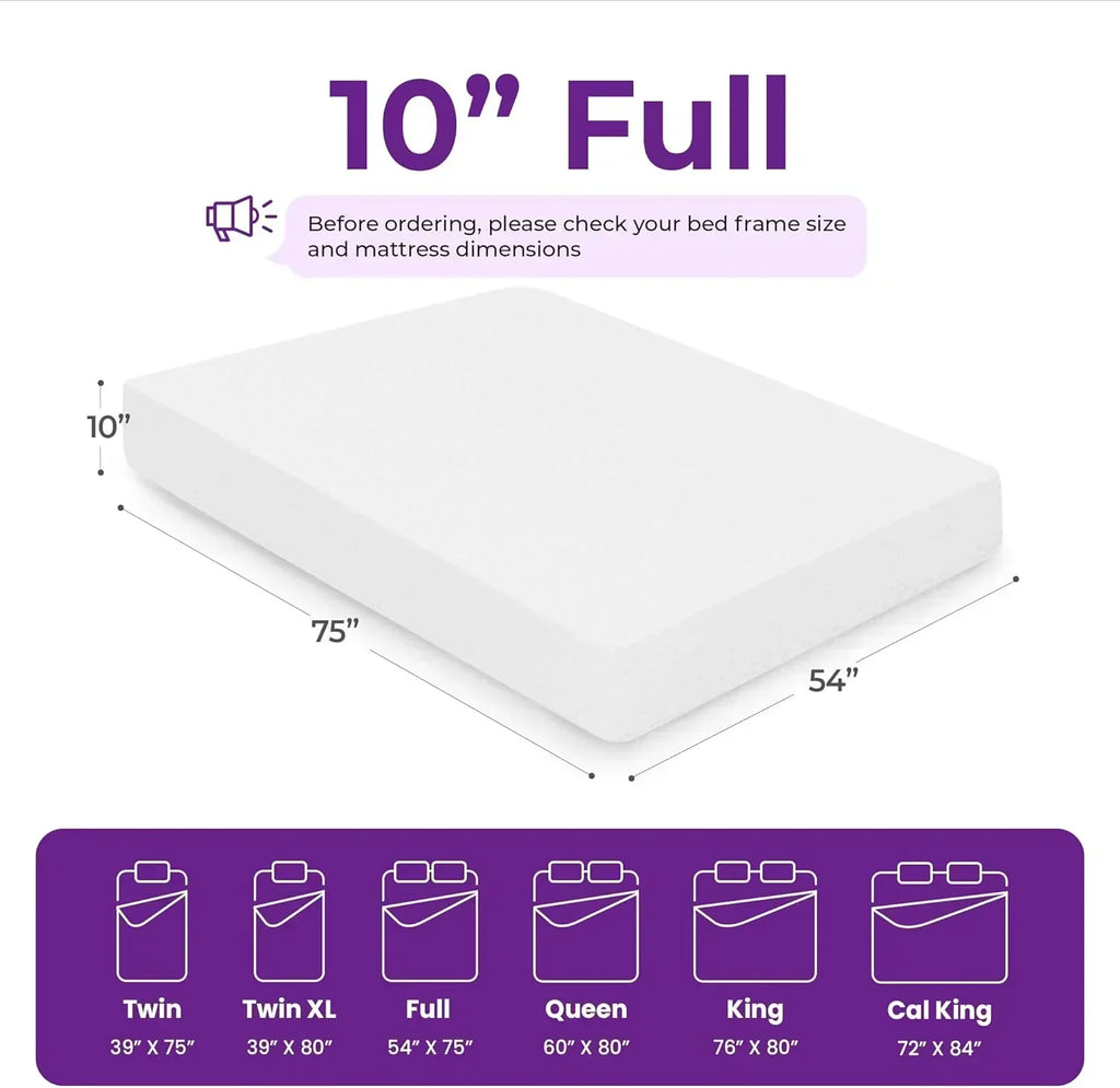 GAESTE 8-inch Fully Cooling Gel Memory Foam Mattress Mattress-in-a-Box wourant