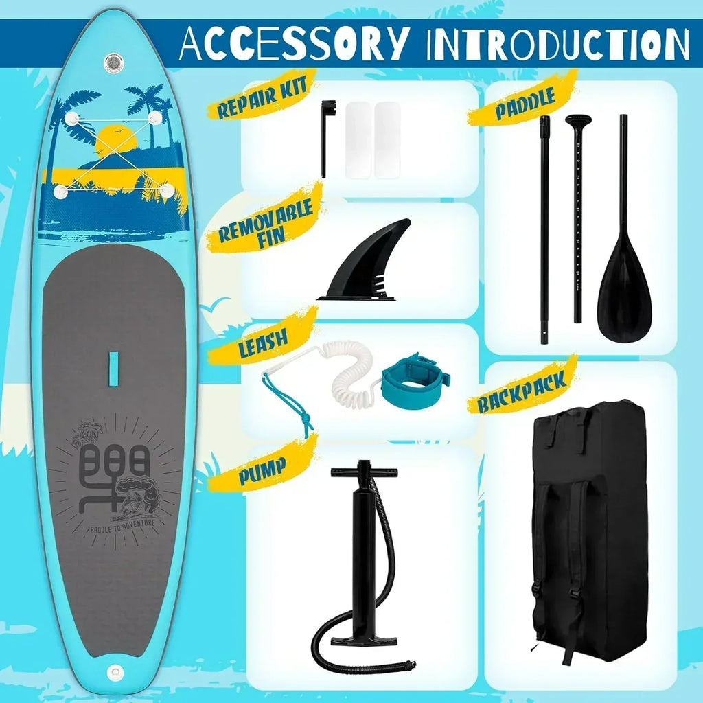 FunWater Inflatable Stand Up Paddle Board Premium SUP Paddle Accessories EVA Deck wourant