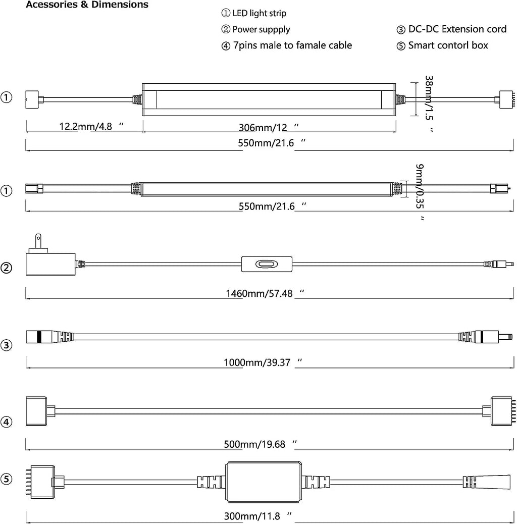 Smart under-cabinet lighting strip white and color-changing dimmable wourant