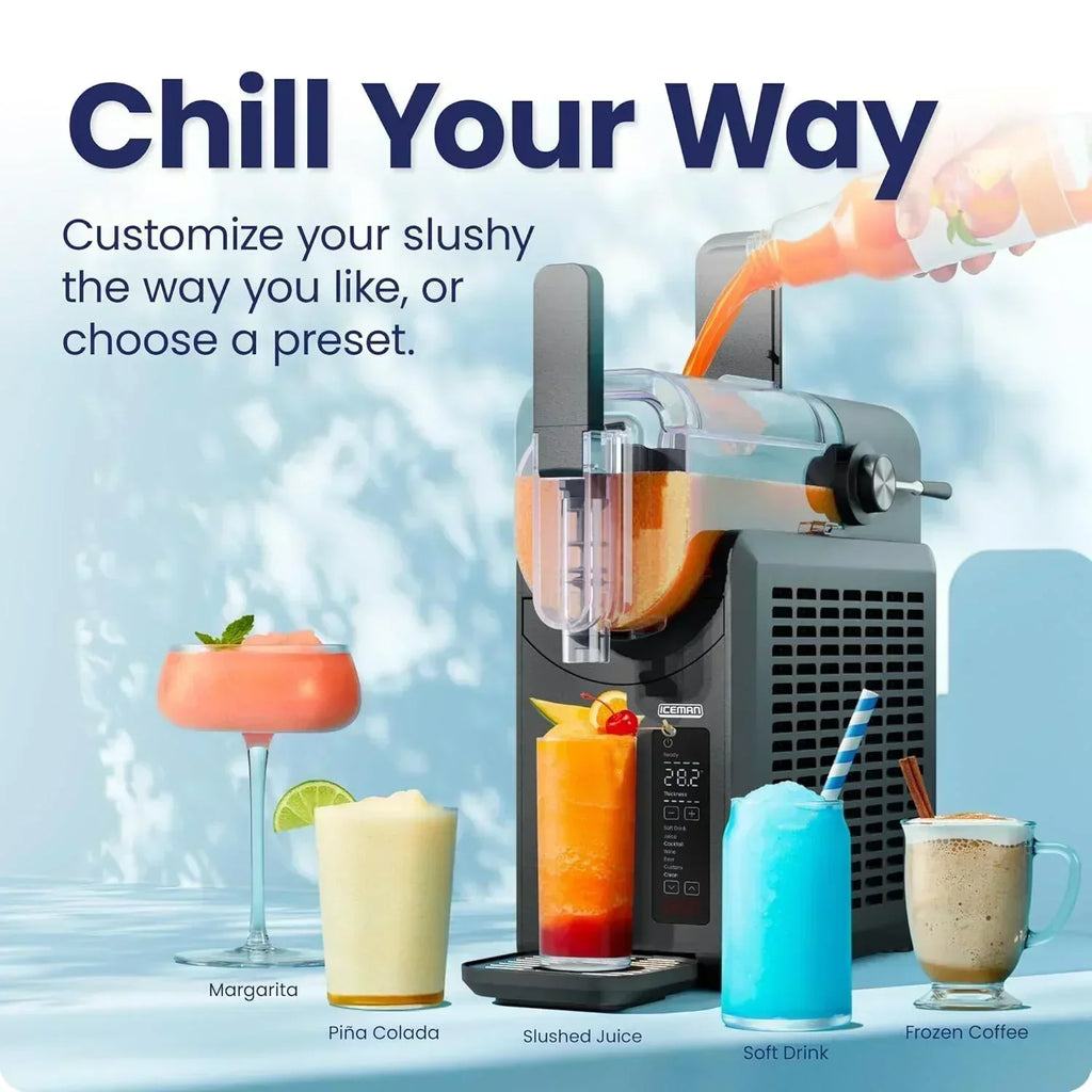 Iceman Slush-Ease Smoothie Maker Frozen Drink Maker 5 presets custom options easy dispensing wand wourant