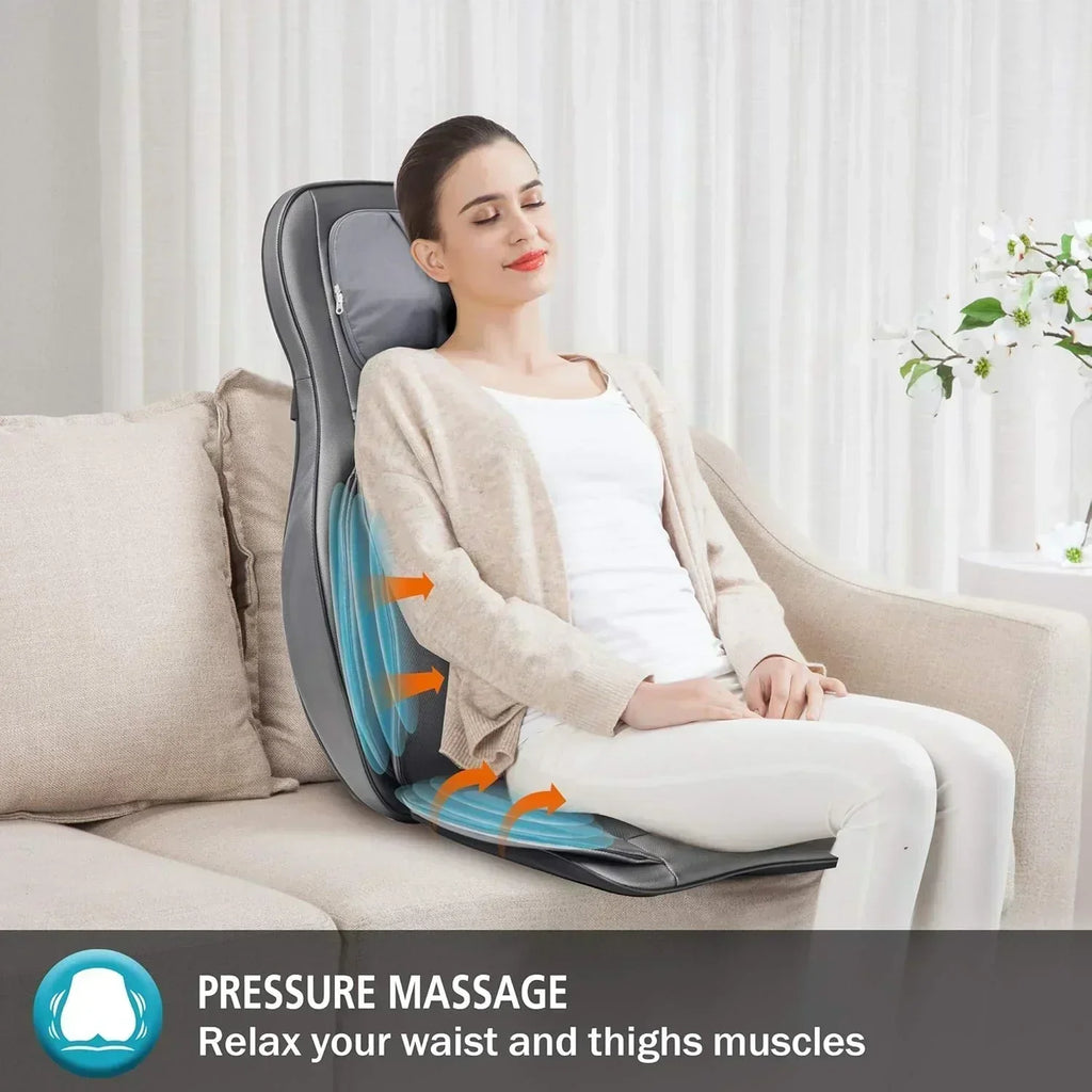 COMFIER Massager Chair with Heat Shiatsu Neck Back Massager Portable with Compress wourant