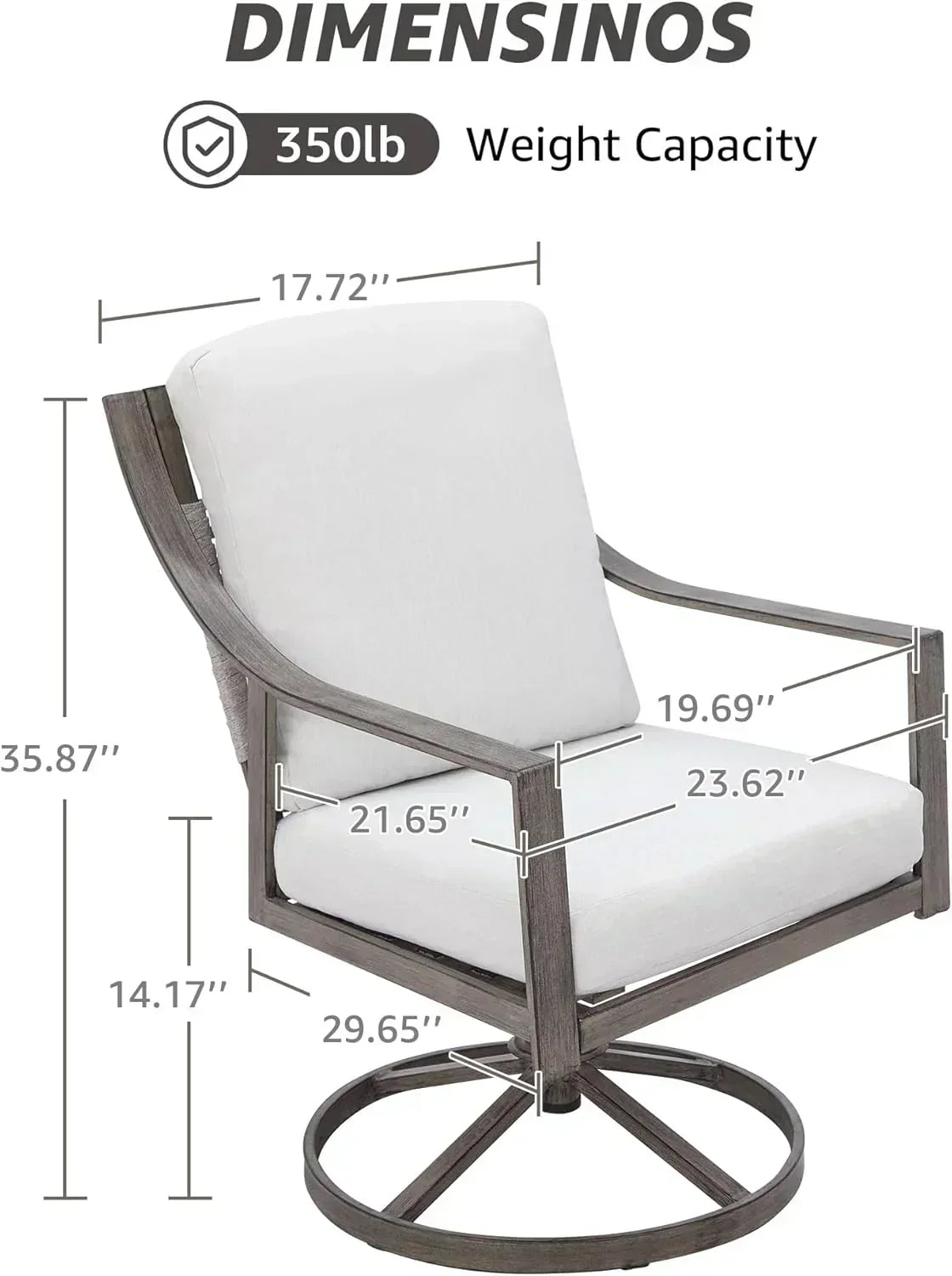 NATURAL EXPRESSIONS 5-Piece Outdoor Patio Dining Set 4pcs Patio Swivel Rocking Chairs wourant