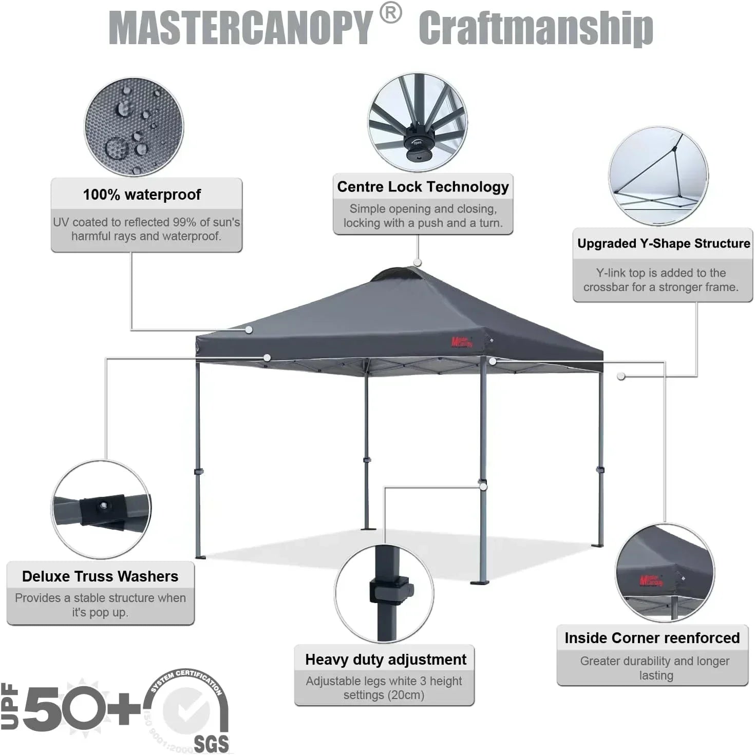 Durable Pop-up Canopy Tent with Roller Bag (10x10 Black) wourant
