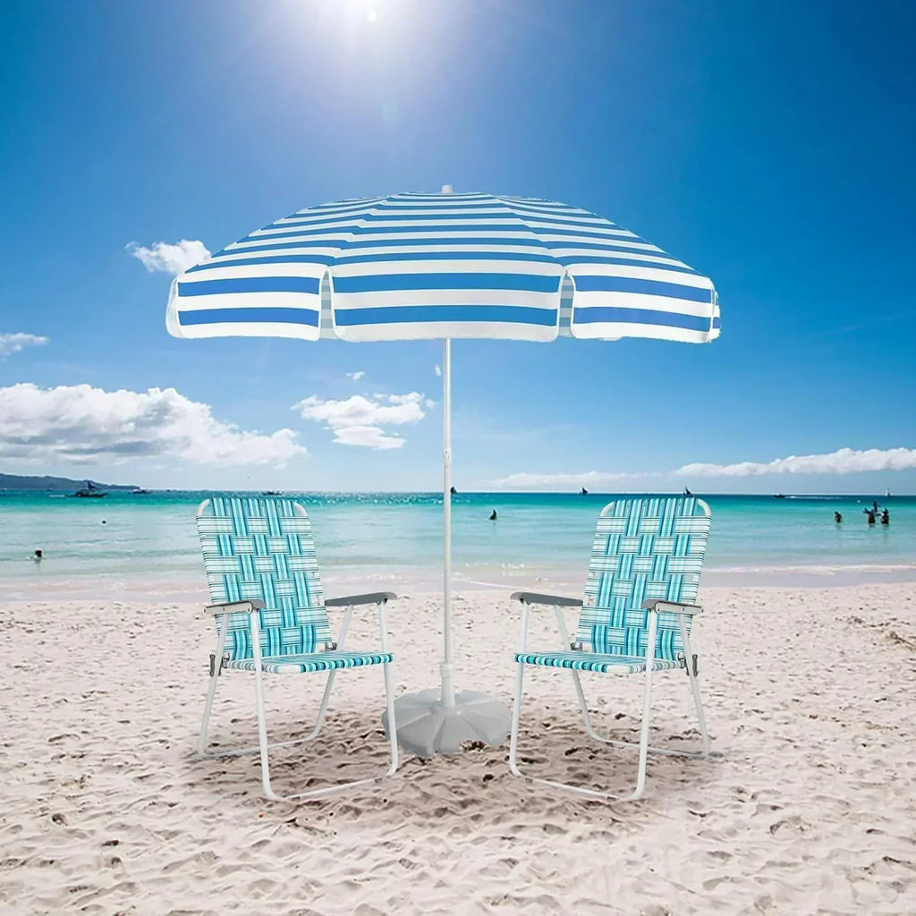 VINGLI Patio Lawn Webbed Folding Chairs Set of 2 Outdoor Beach Portable Lawn Chair wourant