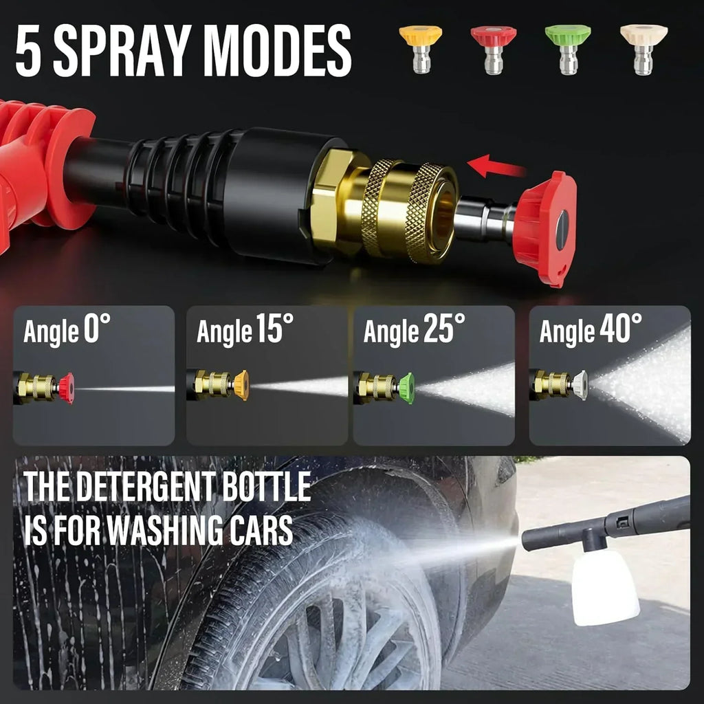 MZK electric high-pressure cleaner with 360° quick-connect nozzle and replaceable foam cannon wourant