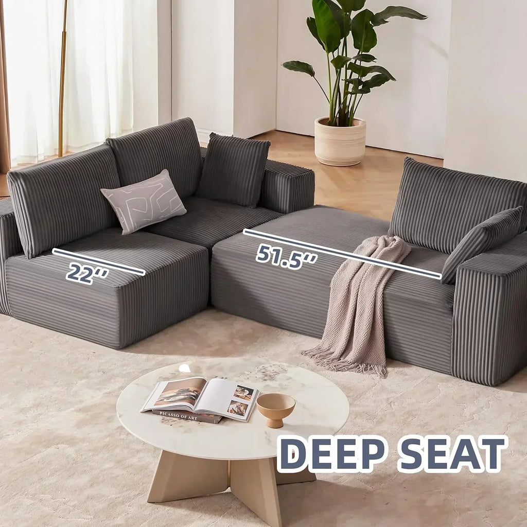 108-inch modular sofa cloud modular sofa with deep seat and reclining chair upholstered sofa wourant