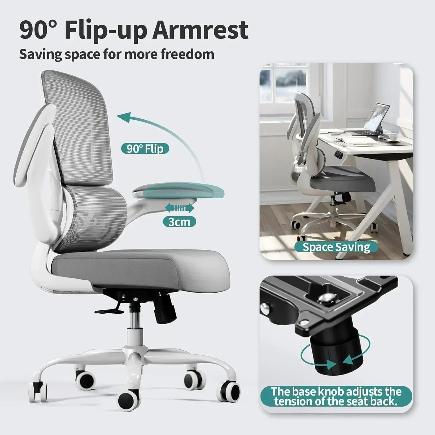 TRALT Office Chair Ergonomic Desk Chair 330 lbs Home Mesh Gaming Chair with Wheels wourant