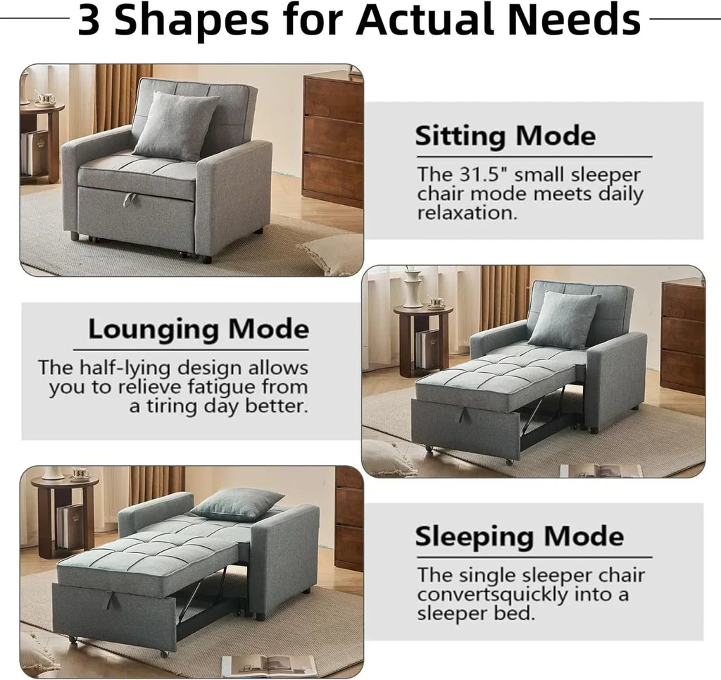 Sofa Bed Chair Convertible Sleeper Sofa with Pull-Out Bed wourant