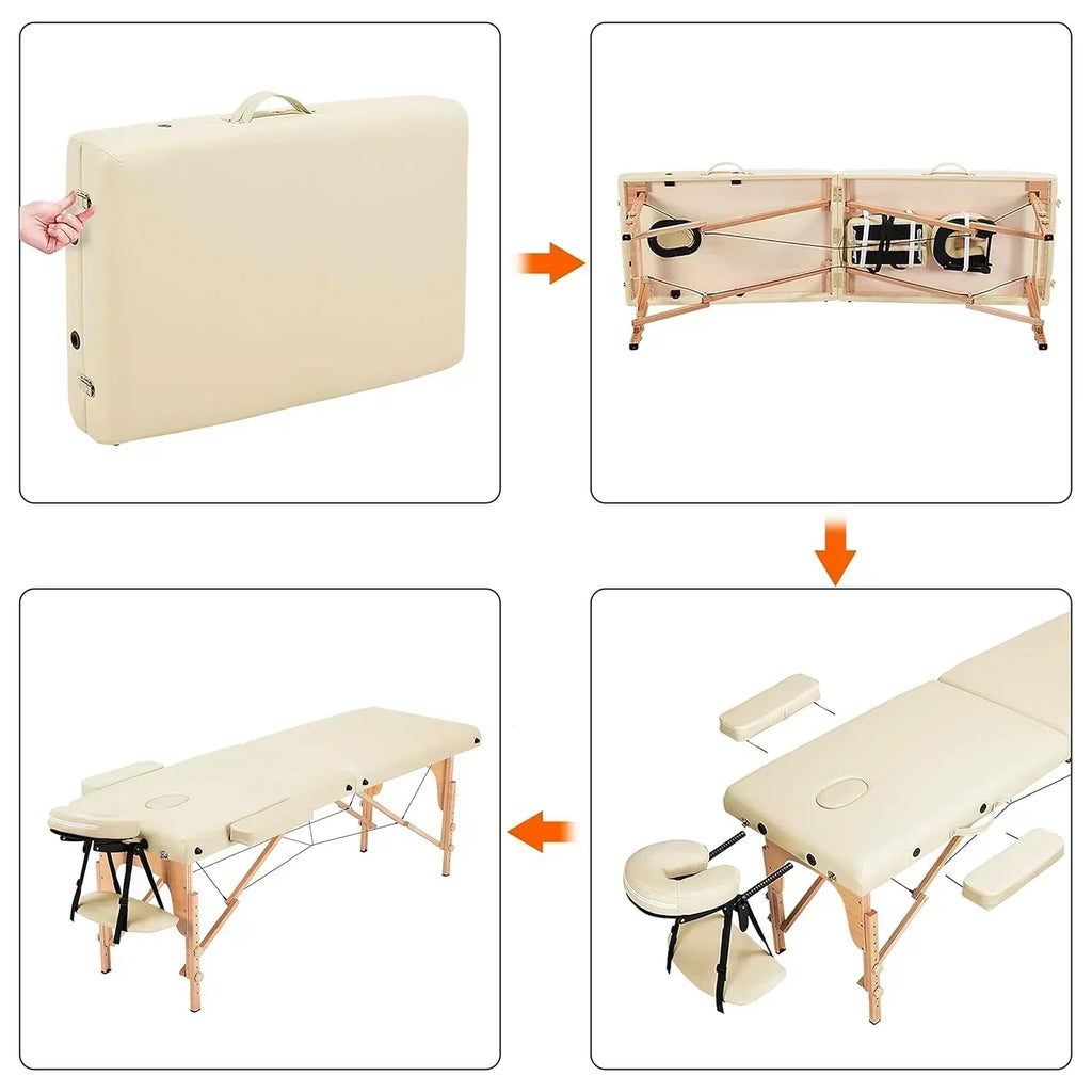 Yaheetech Massage Table Portable Lash Beds Spa Bed Massage Couch Foldable Spa Tables wourant