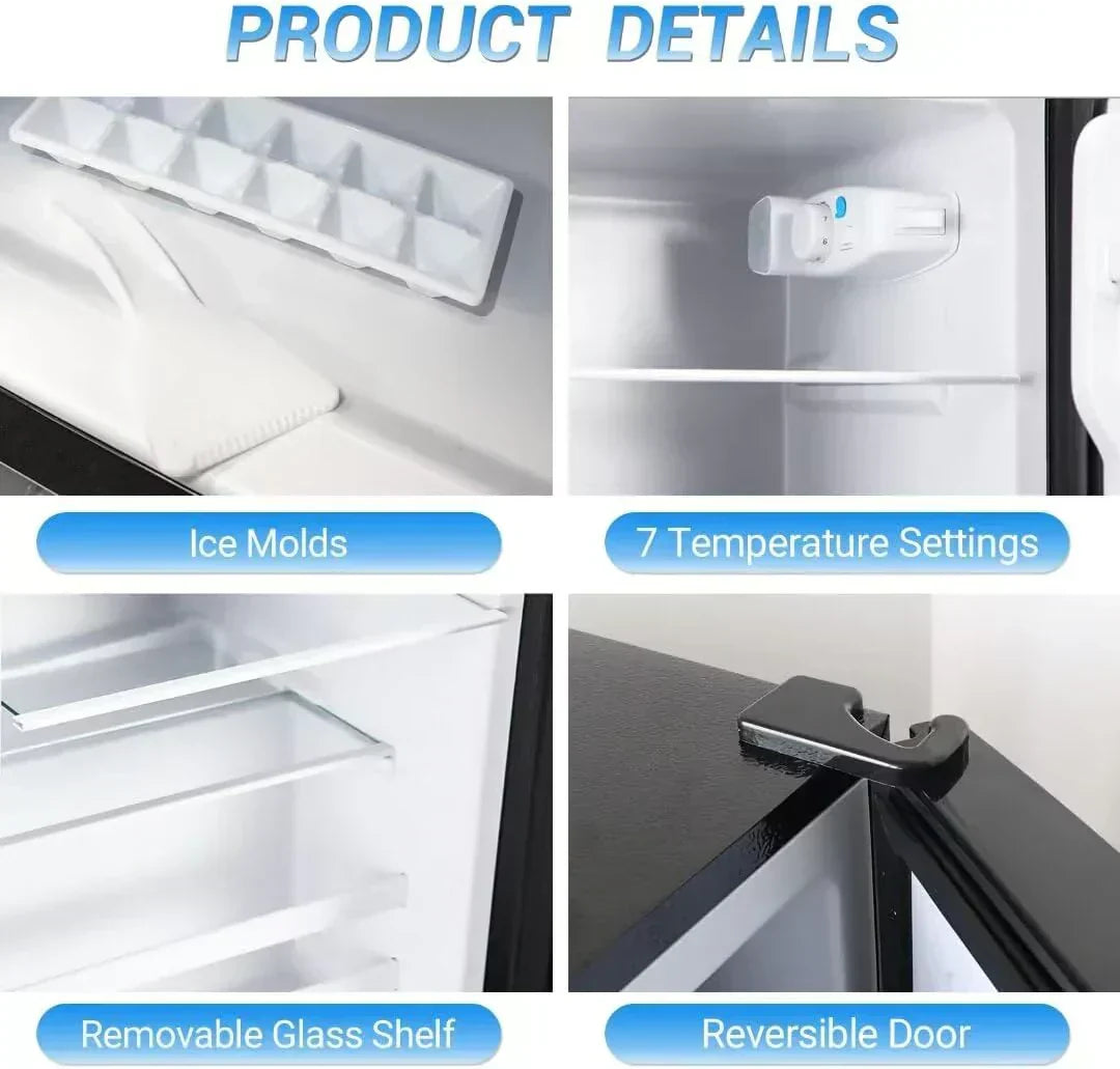 Apartment Size Refrigerator 3.5 Cu.Ft Small Refrigerator with Freezer Suitable for Home wourant