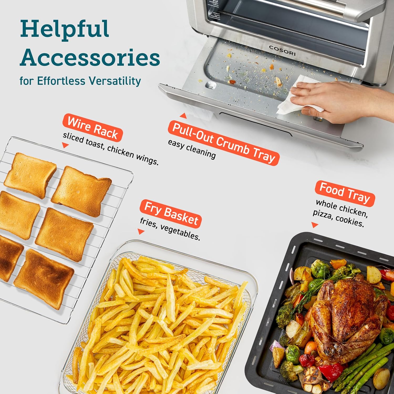 COSORI Smart 12-in-1 Air Fryer Toaster Oven Combo Airfryer Convection Oven Countertop wourant