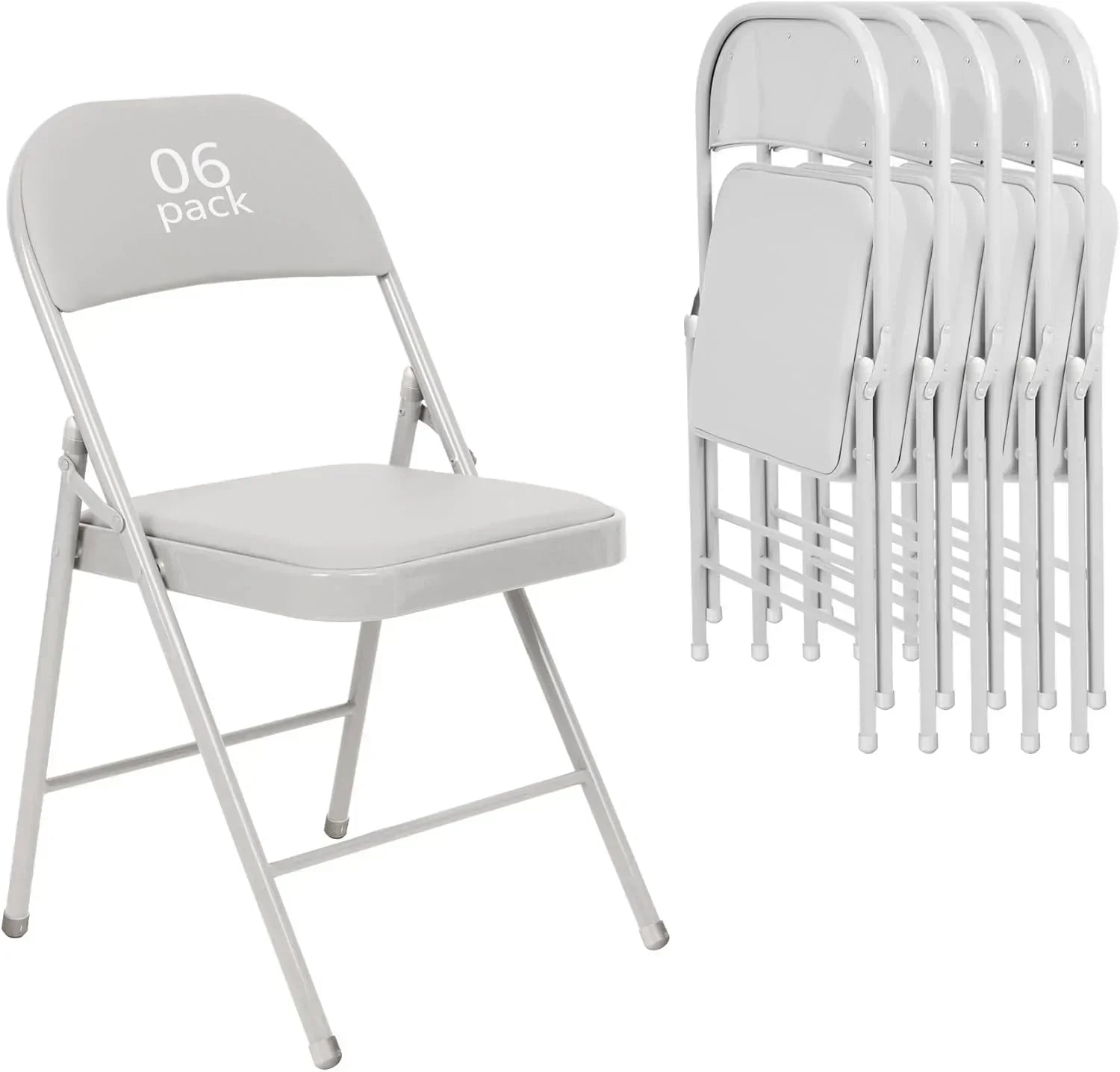 6 Pack Black Folding Chairs with Leather Chairs Events Office Wedding Party Upholstered Chairs wourant