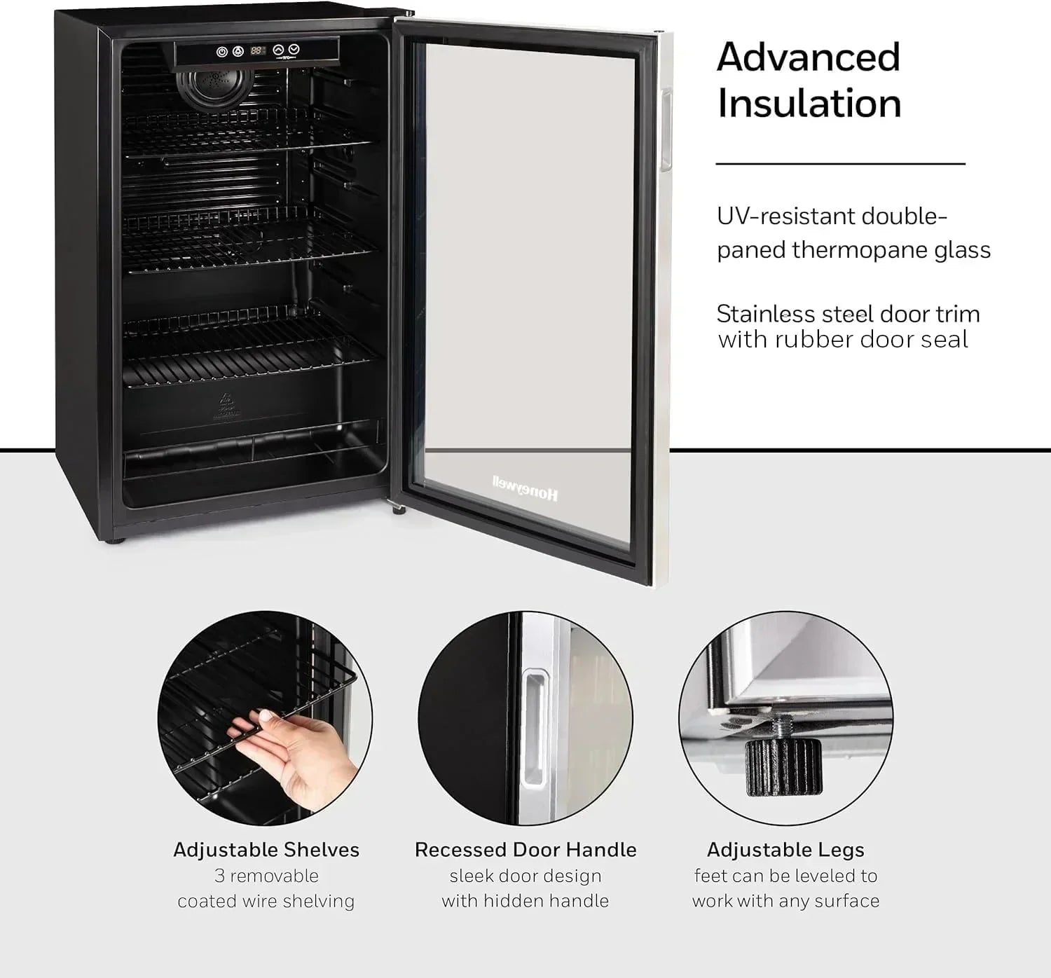 Beverage Refrigerator and Cooler 115 Can Mini Fridge with Glass Door for Soda Beer or Wine wourant