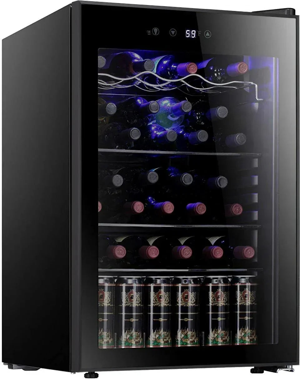Antarctic Star 26 Bottle 130 Can Wine Cooler/Cabinet Beverage Refrigerator Cellar Beer Clear Glass wourant