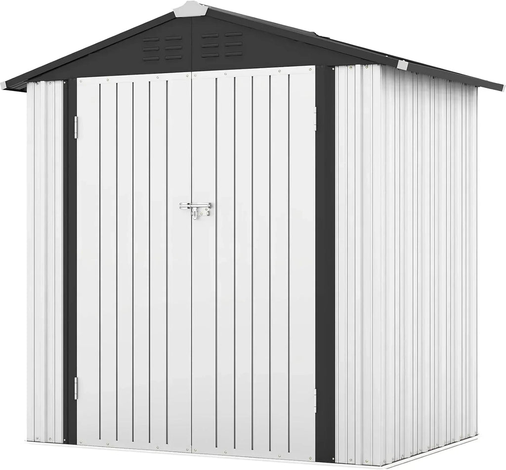 Patiowell 5x3 FT Outdoor Storage Shed Tool Shed with Sloping Roof and Lockable Door Metal Shed wourant