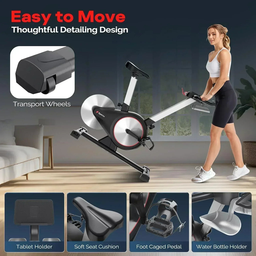 Sperax Exercise Bike Stationary Bikes Indoor Cycling Bike Spin Bike with Comfortable Seat wourant