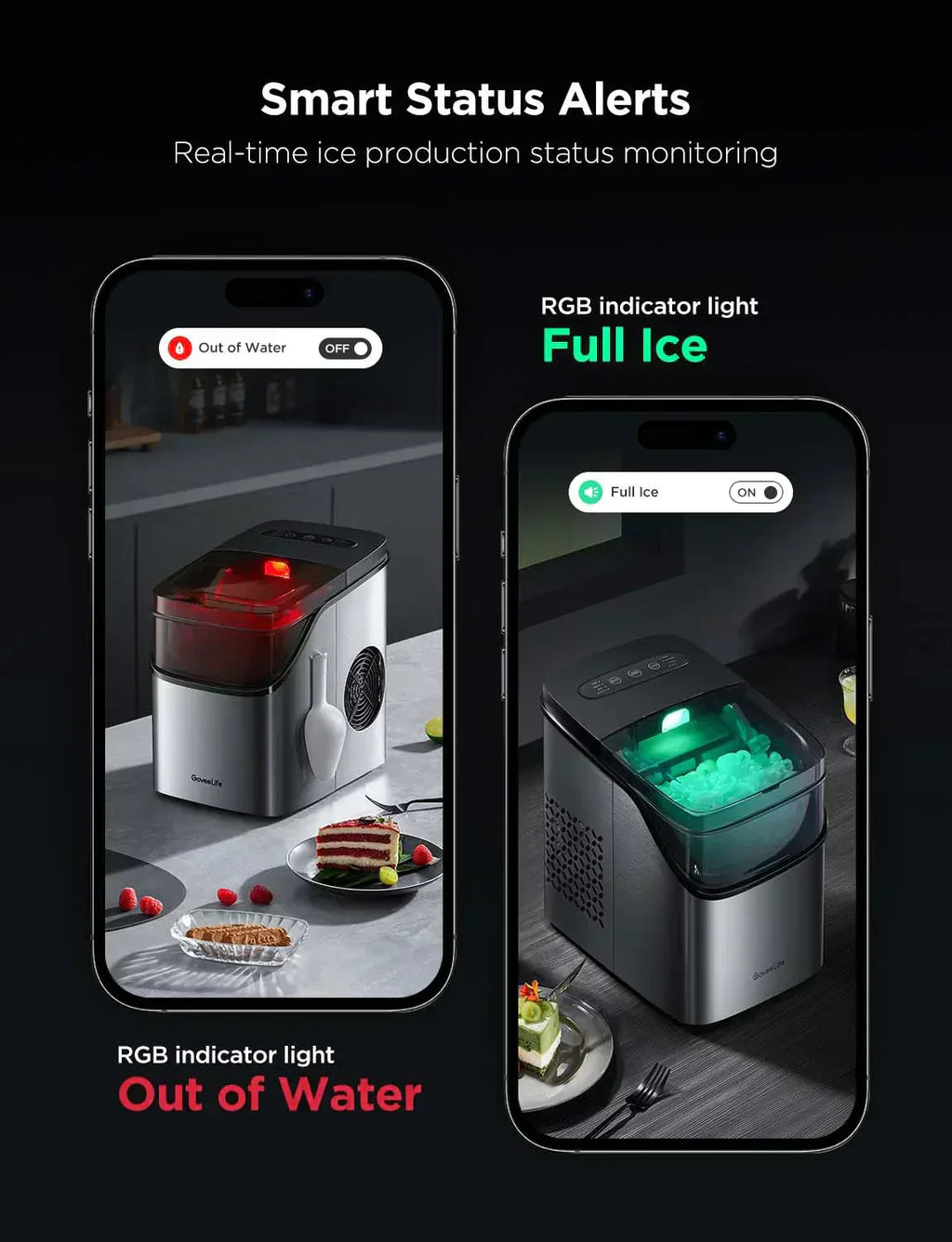 GoveeLife Smart Ice Maker Countertop Portable Ice Machine with Voice Control 9 Ice Cubes wourant