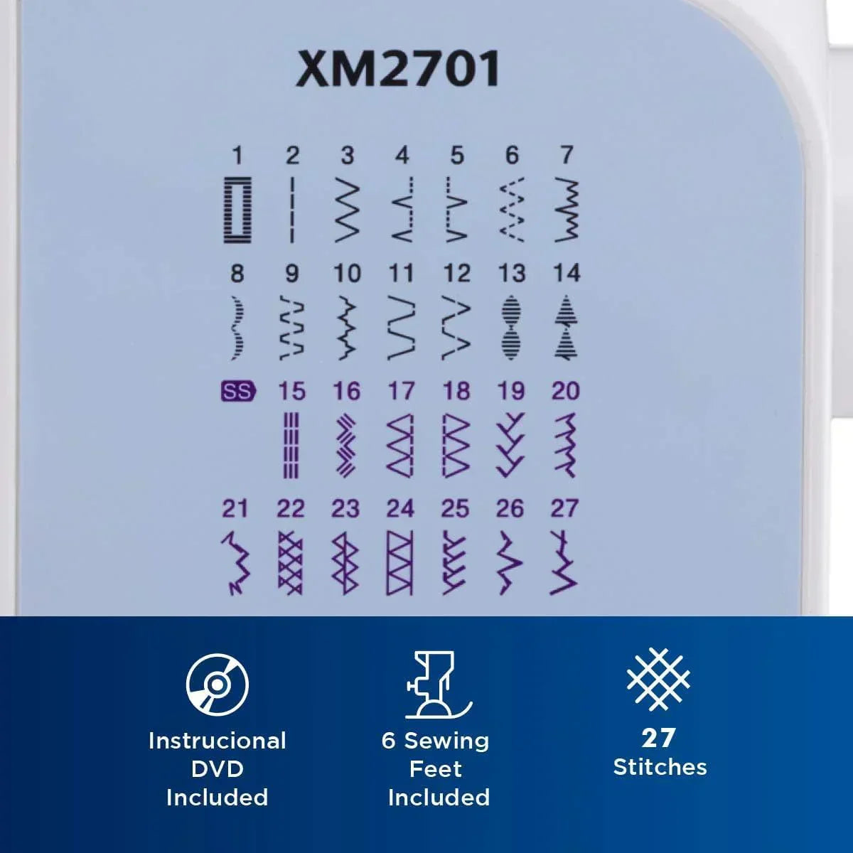 Brother XM2701 Sewing Machine Lightweight Full Featured 27 Stitches 6 Included Feet wourant