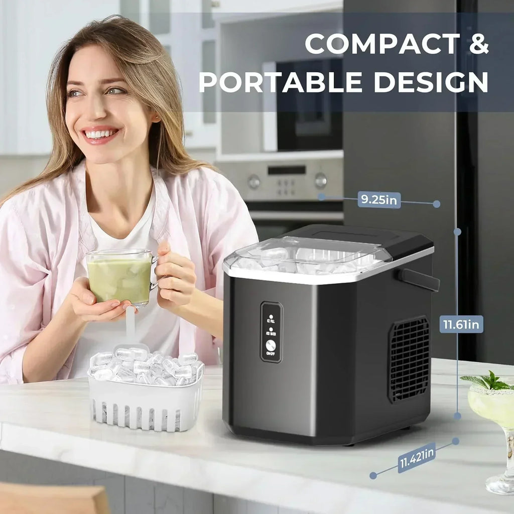 EUHOMY Nugget Ice Maker Countertop Ready in 8 Mins Self-Cleaning Portable Ice Makers Machine wourant