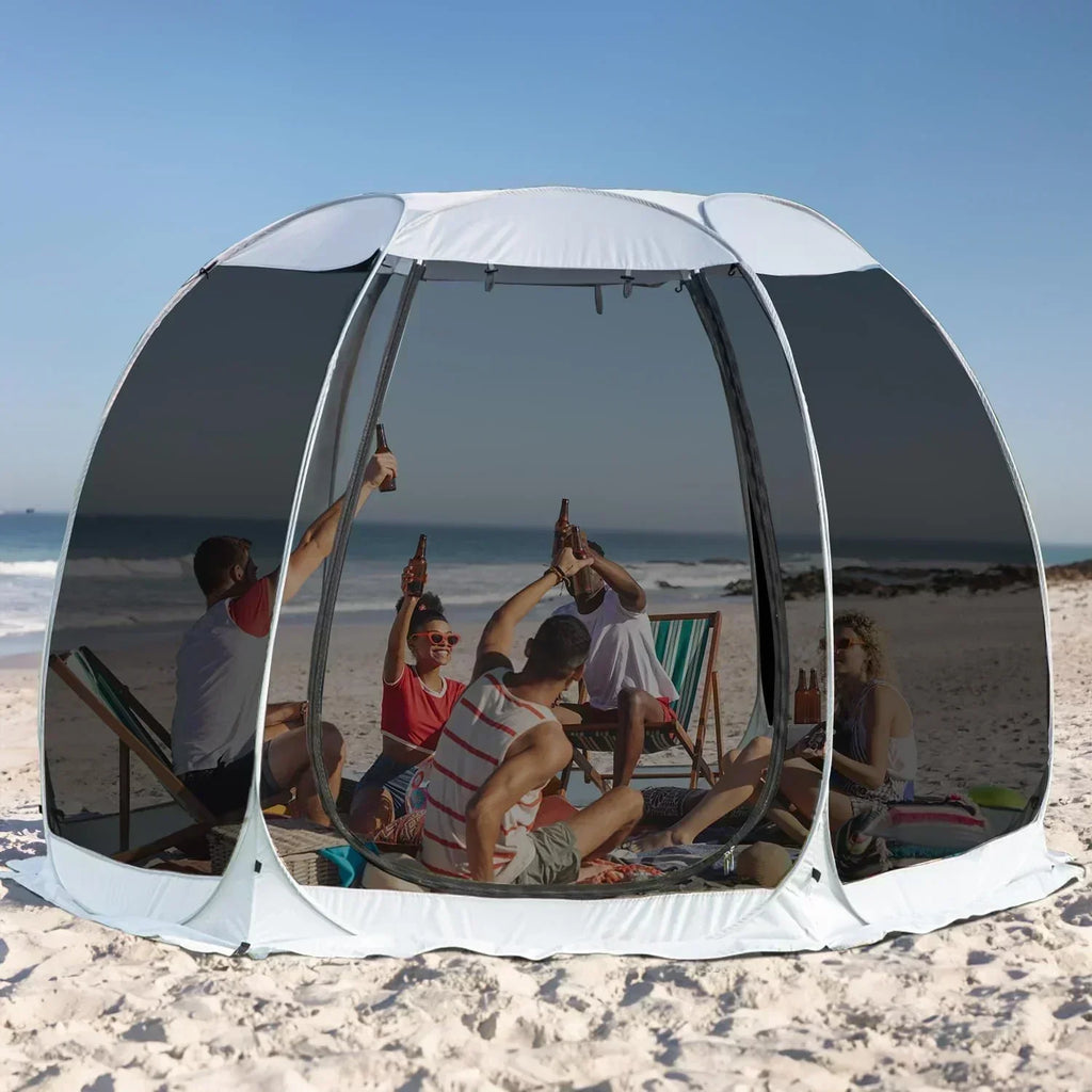 Screen gazebo sleeps 6-10-15 people Igloo-style canopy tent mosquito net on the sides Perfect wourant