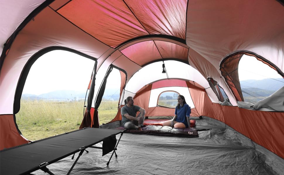 CAMPROS CP Tent 12-Person-Camping-Tents 3 Room Family Tents Waterproof Family Tent wourant