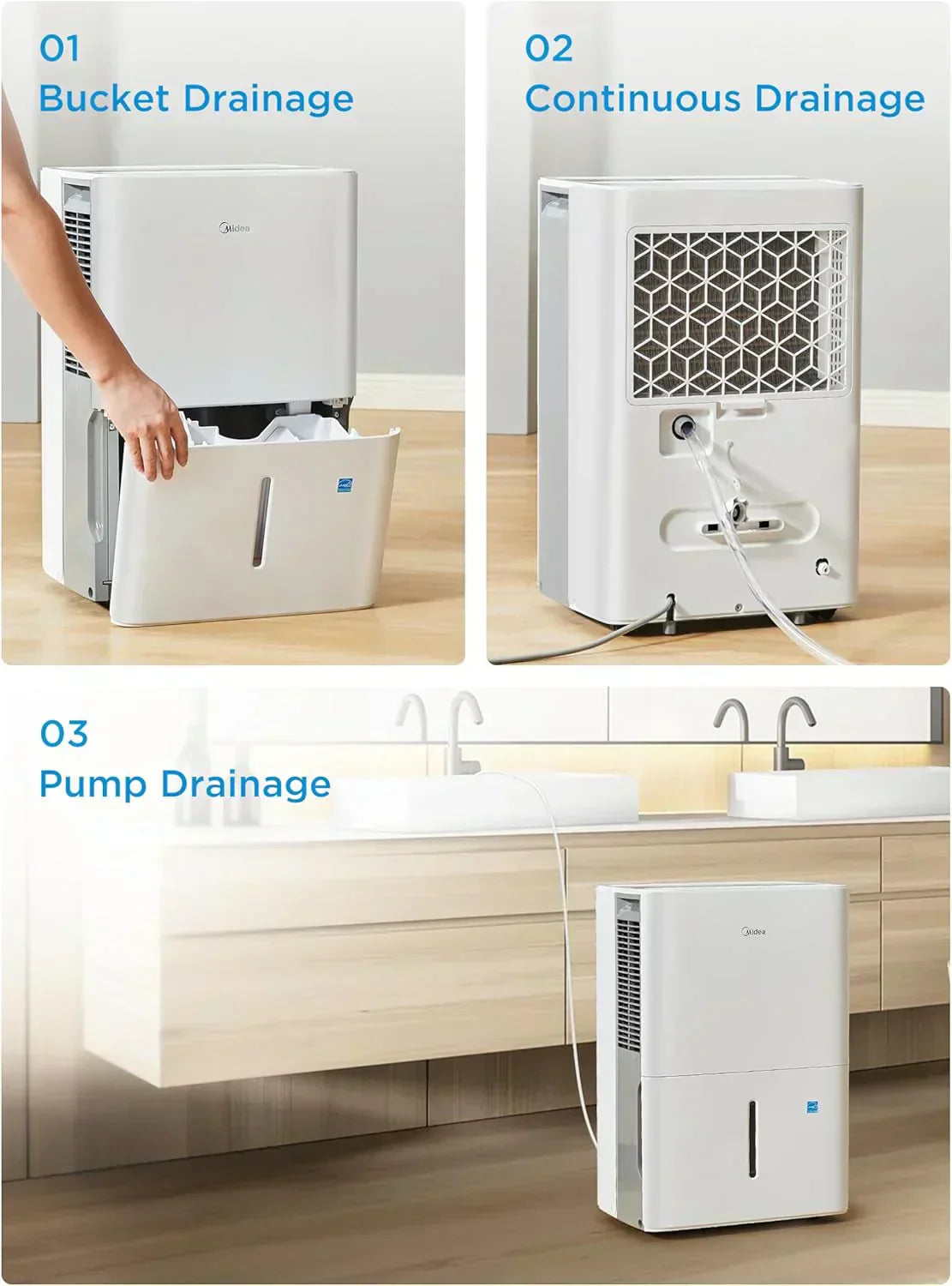 Midea 4,500 Sq. Ft. Dehumidifier Pump Included Energy Star Certified 50 Pint Ideal For Basements wourant