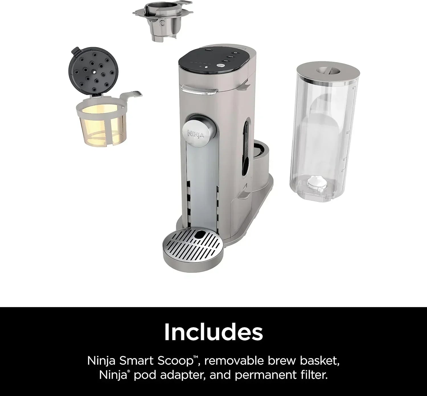 Ninja Pods Grounds Single-Serve Coffee Maker K-Cup Pod Compatible Brews Grounds Compact Design wourant