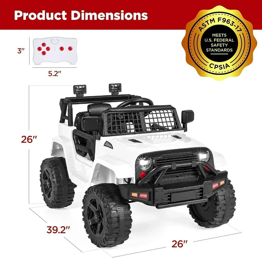 Best Choice Products 12V Kids Ride-On Truck Car with Spring Suspension and LED Lights wourant