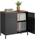 SONGMICS Storage Cabinet Metal Cabinet Sideboard with 2 Doors 15.7 x 31.5 x 29.9 inches wourant