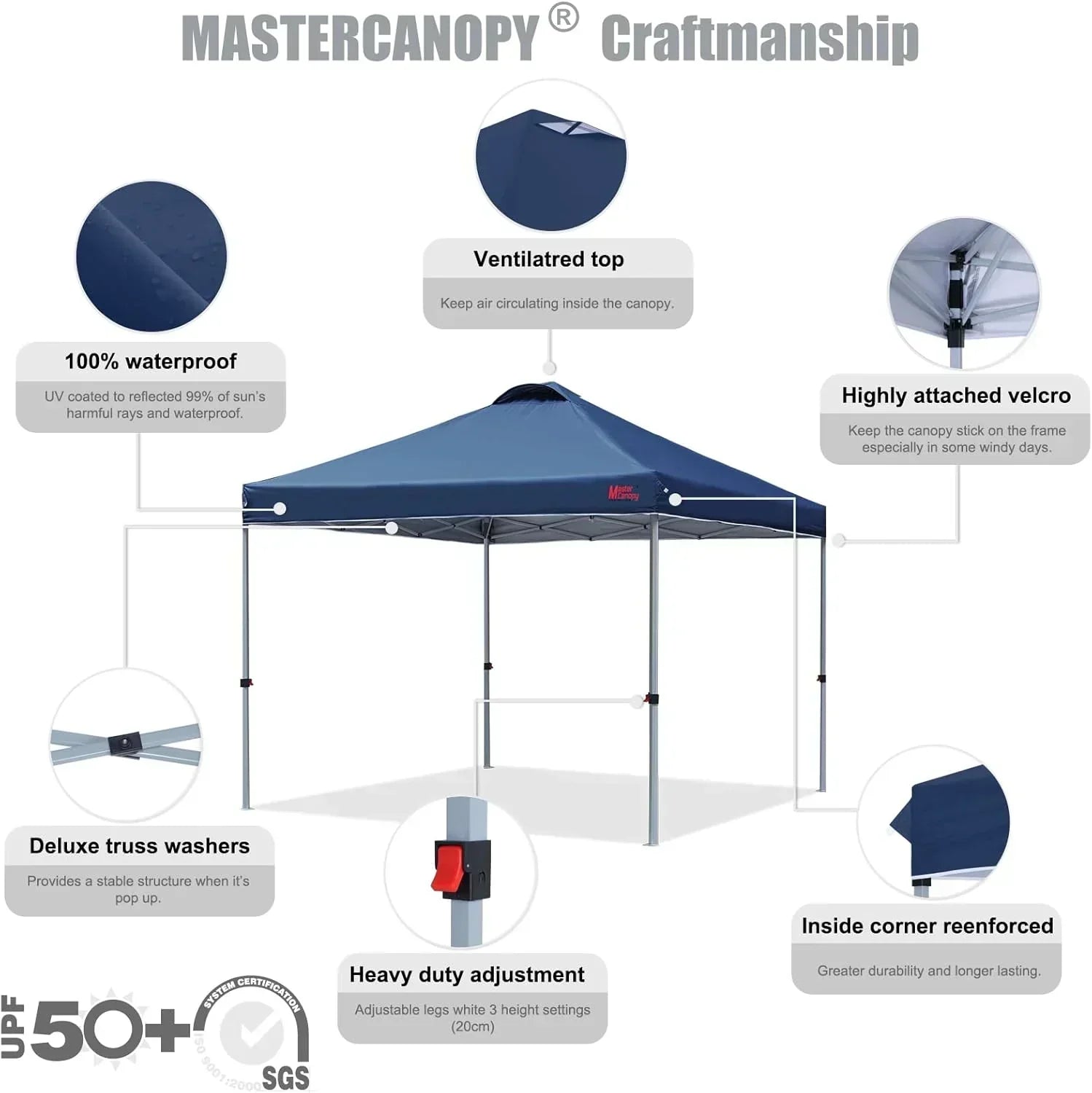 Durable Pop-up Canopy Tent with Roller Bag (10x10 Black) wourant