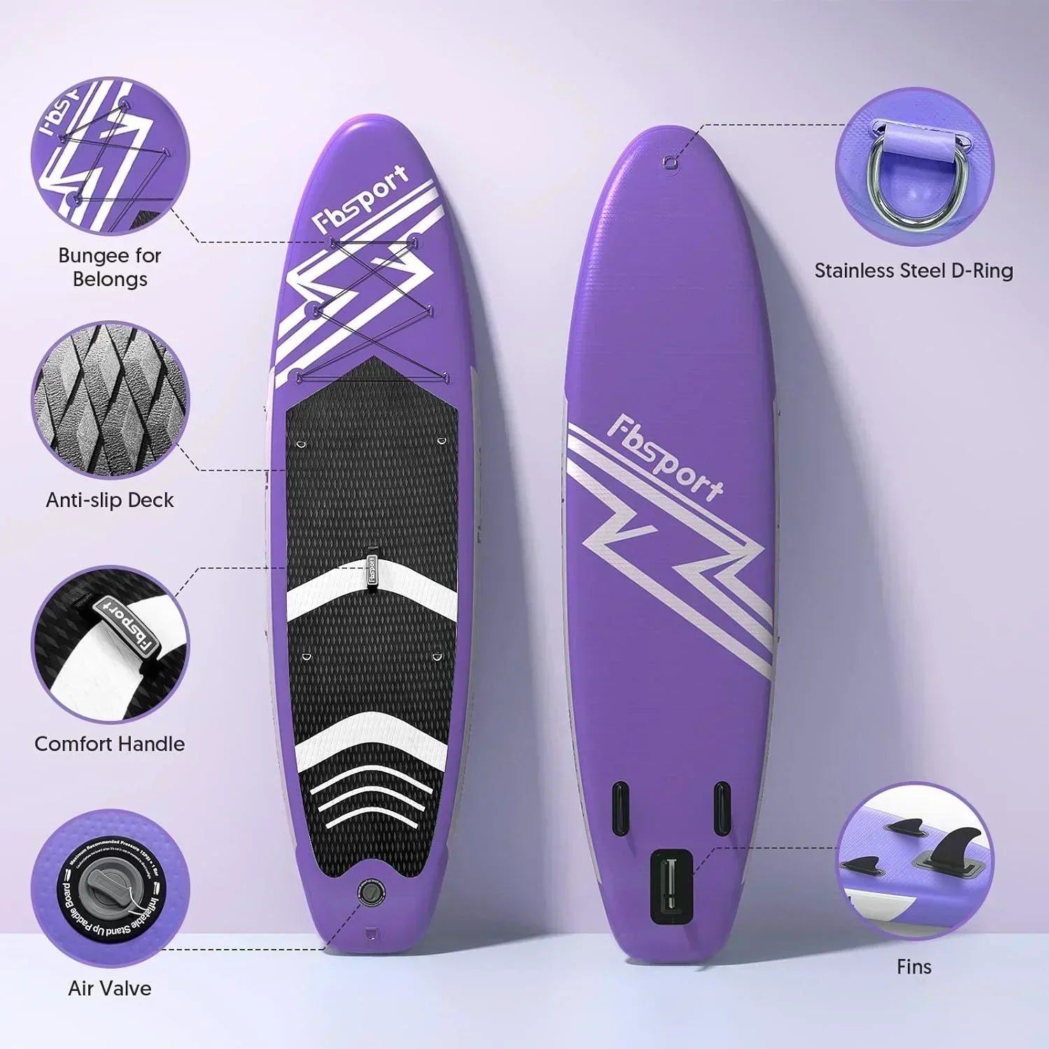 FBSPORT 11' Premium Stand Up Paddle Board Yoga Board with Durable SUP Accessories Carry Bag wourant